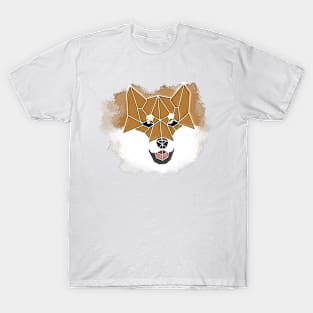 Geometric Shiba Inu Print T-Shirt